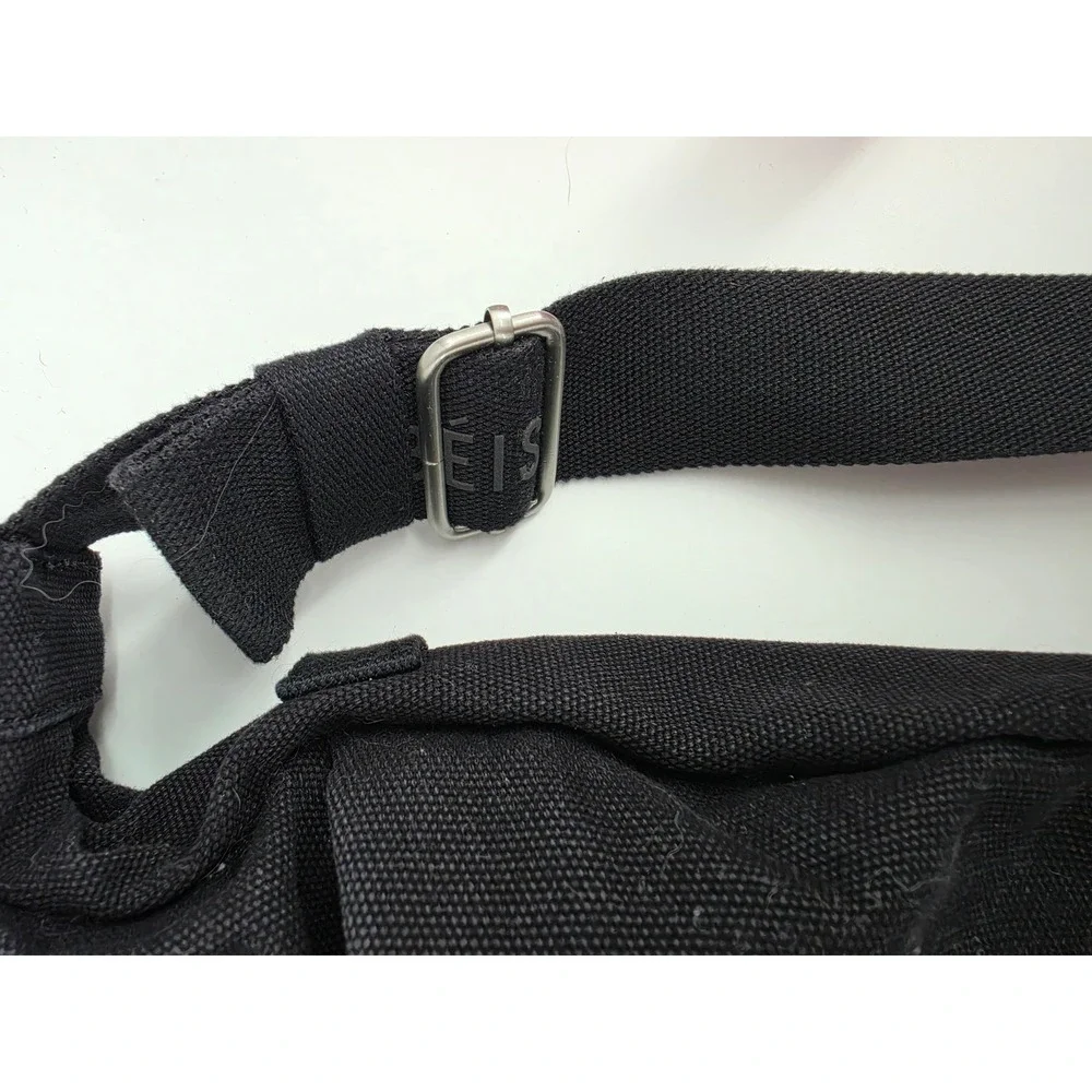 BÉIS The Carryall Crossbody Bag Black Cotton Canvas Crescent Shoulder Bag